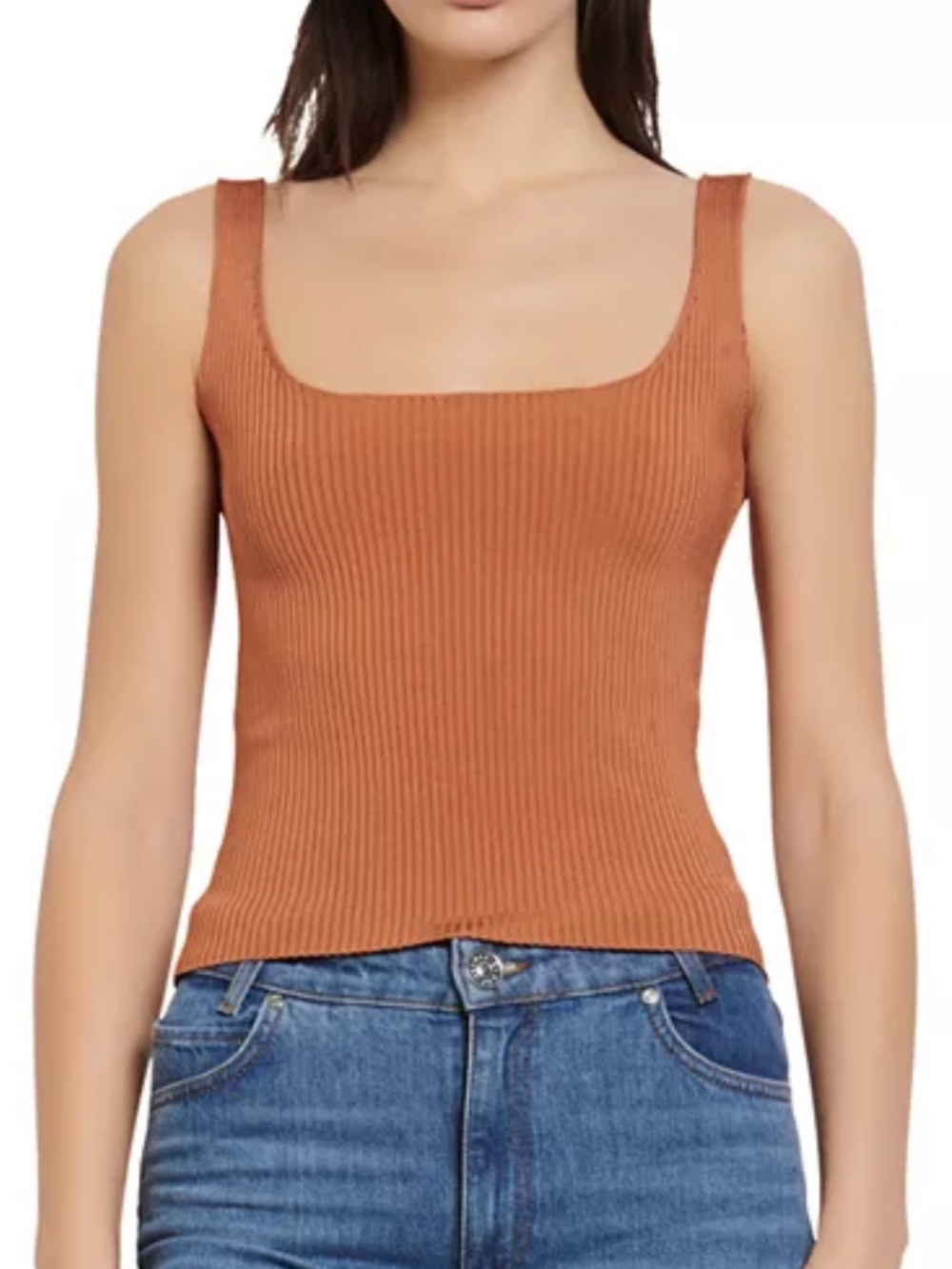 Sandro Alya Ribbed-knit Tank